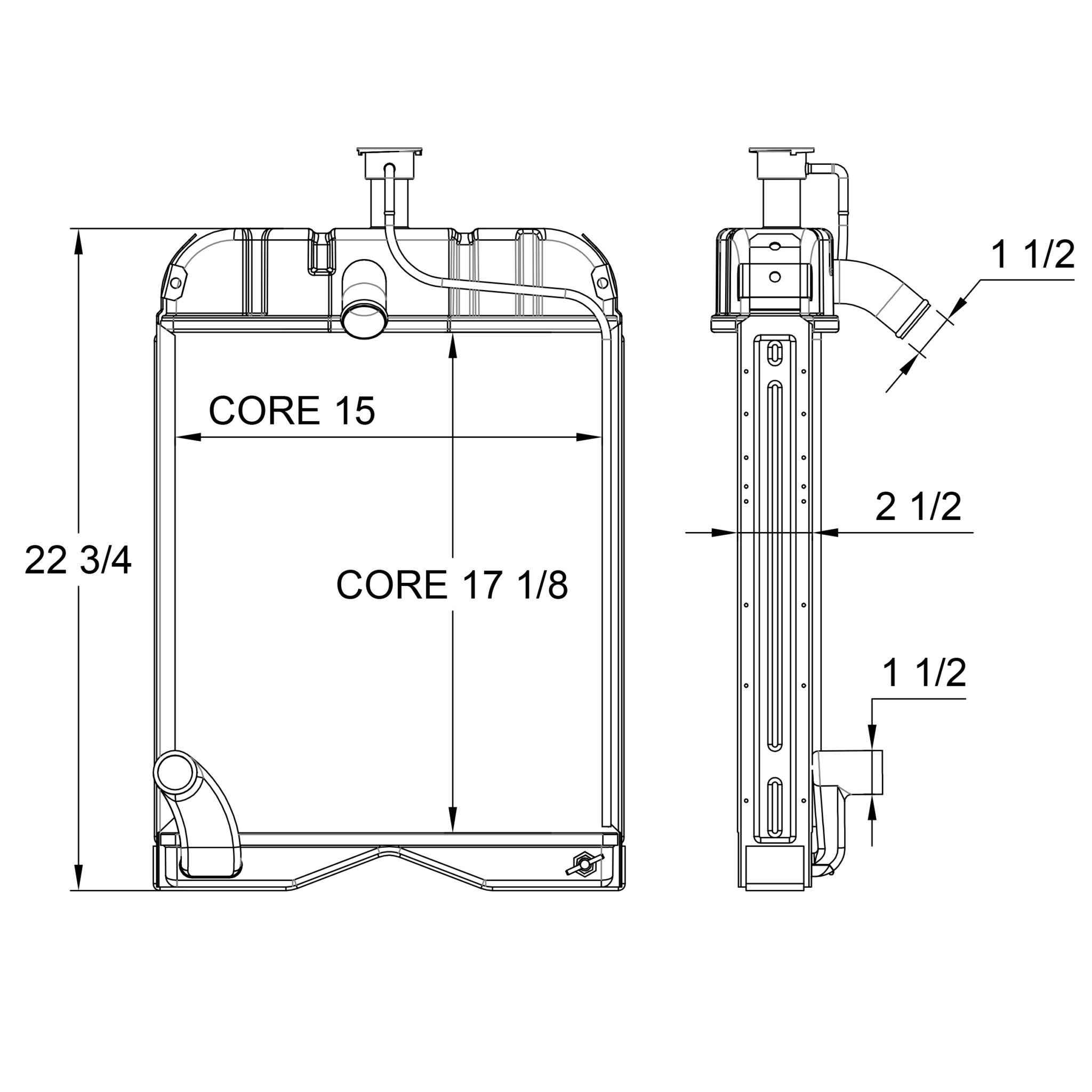 Ford/New Holland Tractor Radiator Replaces OEM: 8N8005 - SP Truck Parts